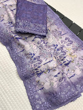 Tussar Silk Digital Printed Embroidery Work Saree